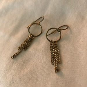 Gold chain dangle earrings